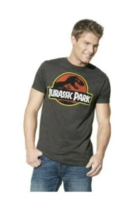 Jurassic Park Men's T-Shirt Size 2XL Charcoal Heather Short Sleeve Graphic - Picture 1 of 10