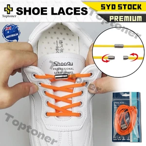 Flat No Tie Shoe Laces Lock Elastic Shoelaces Lazy Laces Sneakers Kids Adults - Picture 1 of 27