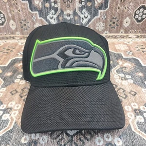 Cappello Berretto Seattle Seahawks 39Thirty New Era Flex Taglia S/M Nero Neon Logo Grande - Foto 1 di 12
