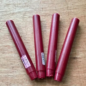 Broste Copenhagen Rustic Taper Candle 4 Red/Burgundy candles 11.5 Hour burn time - Picture 1 of 9