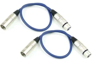 2 x 0,5 m Mikrofonkabel BLAU symmetrisch Adam Hall XLR 3 pol DMX Mikrofon Kabel - Picture 1 of 8