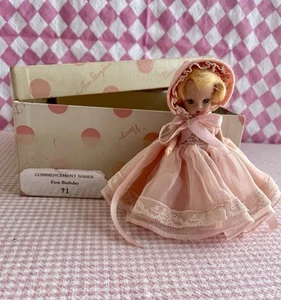 Nancy Ann Storybook Doll #71 “First Birthday” Plastic 4 1/2”tall With Box - Picture 1 of 7