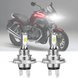 2X H4 9003 LED Headlight Bulbs For Moto Guzzi Breva V750 IE 2003 2004 2005 2006 - Foto 1 di 11