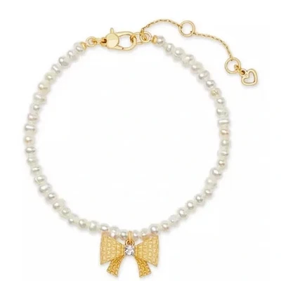 Kate Spade Wrapped In A Bow Pearl Charm Bracelet. Retail $98 - Image 1 of 4