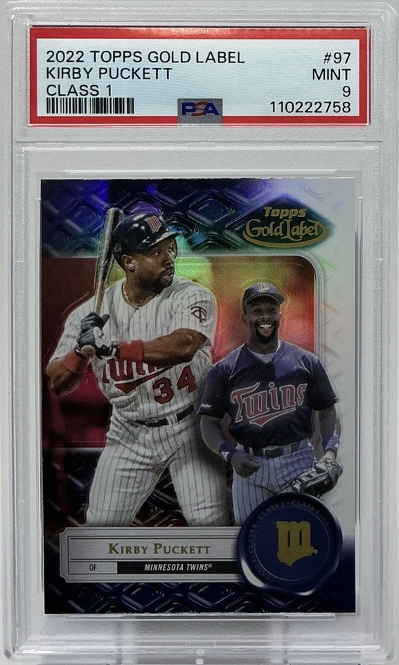 Kirby Puckett PSA 9 -2022 Topps Gold Label Class 1 -Twins, Class, Tragic Loss - Image 1 of 4
