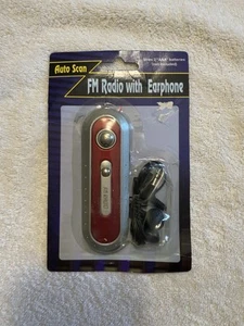 Mini radio FM escaneo automático con auriculares rojo nuevo - Imagen 1 de 2