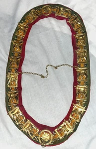 VTG Masonic Collar Shriners Dress Gold Metal - Cincinnati Regalia Lodge Supplies - Picture 1 of 6