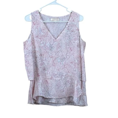 Blusa de Seda ETCETERA Talla 6 Pastel Paisley Abstracta Boho Femenina Lujo Foto 1 de 4