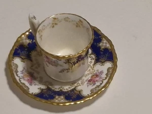 Seltene antike viktorianische (1890er) Coalport "Fledermausflügel" (Y2665) Demitasse Tasse & Untertasse - Bild 1 von 19