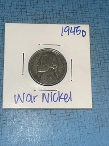 1945 D Jefferson Wartime Nickel AG ca. gut 35% Silber - Bild 1 von 2