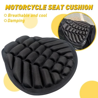 Motorcycle Comfort Gel Seat Cushion Universal Air Motorbike Pillow Pad Cover UK - Image 1 of 4