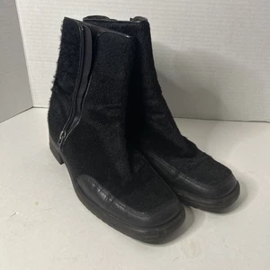 VINTAGE BALLY Carnera Fur, Leather Sherpa Ankle Boots Crepe Soul Size 4.5 - Picture 1 of 10