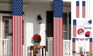 4. Juli Dekoration Outdoor - hängende amerikanische Flagge Banner Sterne und - Bild 1 von 6