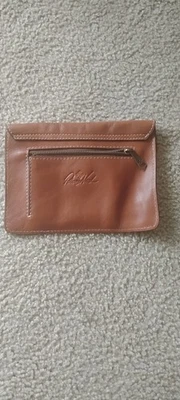 Mujer Patricia Nash Heritage Cuero Genuino Bolso sin asas/bolso a presión Tostado/Marrón Usado en Excelente Condición Foto 1 de 4