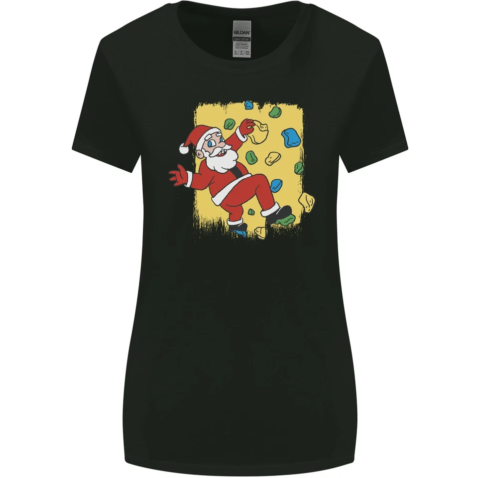 T-Shirt Femme Large Coupe Santa Grimpeur Drôle De Noël - Photo 1/4