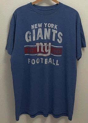 Camisa de fútbol americano azul de los New York Giants con logotipo desgastado para hombre talla XL Foto 1 de 4