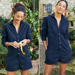 Frank und Eileen IRLAND dunkelblau kurze Playsuits Strampler Leinen Gr. M - Bild 1 von 7