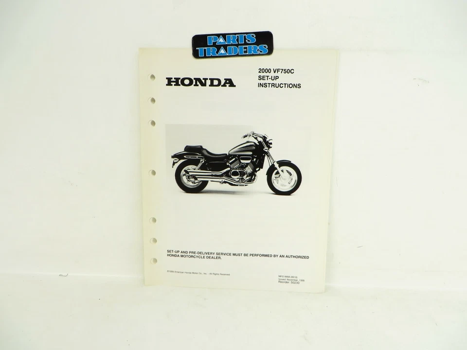 Manual de instrucciones de configuración de concesionario Honda genuino nuevo de stock VF750C Magna 2000 00 Foto 1 de 1