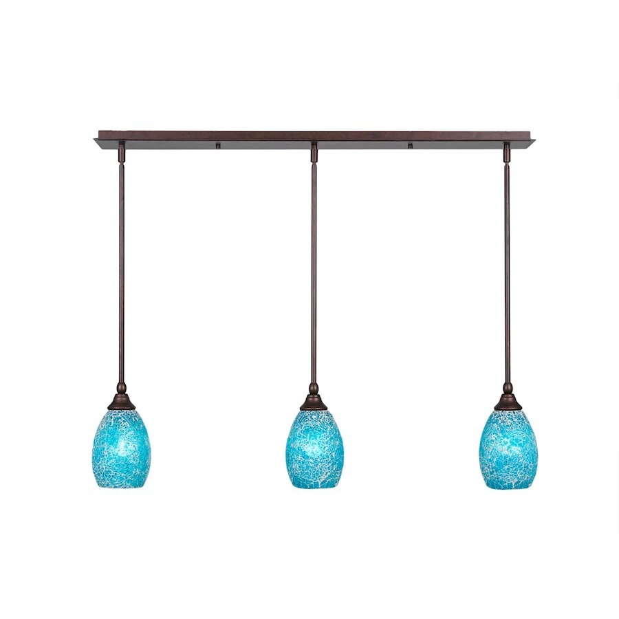 Toltec 3 Light Mini Pendant, Bronze, 5" Turquoise Fusion - 36-BRZ-5055 - Image 1 of 1