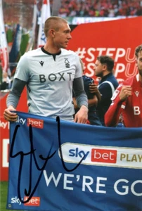 NOTTINGHAM FOREST: ETHAN HORVATH SIGNED 6x4 PROMOTION CELEBRATION PHOTO+COA - Picture 1 of 1