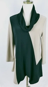 Top para mujer Joseph Ribkoff talla 10 dos tonos color capucha cuello negro y beige #99 - Imagen 1 de 6