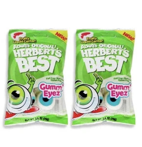 2 Pack Herberts Best Gummi Eyez Glotzer Eyeball Gummy Candy 2.6 Oz - Free Ship - Picture 1 of 5