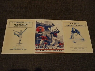 New York Giants Game Program Cover 8x10 Photos for 3 NFL Titles: 1934-1956 - Image 1 of 4