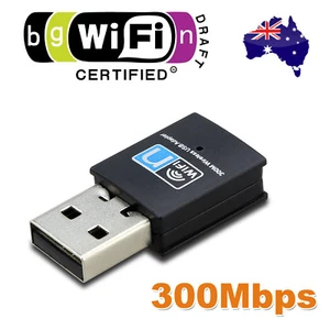 USB WiFi Wireless N 300M Adapter Wi-Fi Dongle High Signal Gain 802.11n/g/b - Picture 1 of 1