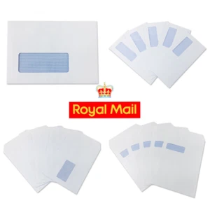 PAPER ENVELOPES A6/A5/A4/DL *Any Qty* Window White SELF SEAL Small Medium Large - Picture 1 of 24