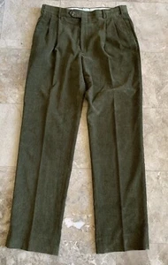 BERLE Herren Feincordhose mit Bundfalten vorne grün Größe 36R Eingrifftaschen - Bild 1 von 11