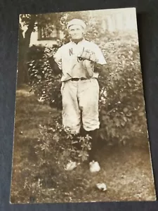 Nuevo Liberty IOWA RPPC c1910 JUGADOR DE BÉISBOL Receptor Colección Bill Anderson - Imagen 1 de 3
