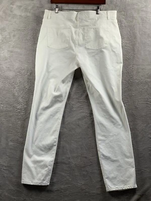 "Pantalones chinos CHAPS Ralph Lauren blancos denim cintura elástica para mujer talla 16 36"" W" Foto 1 de 4