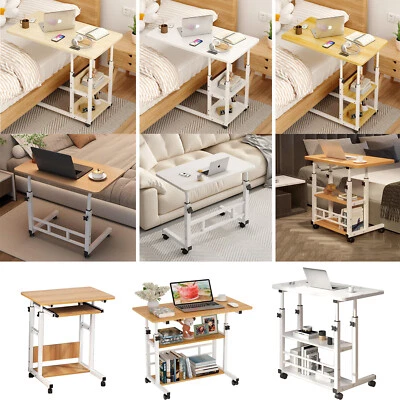 Laptoptisch Computertisch Einstellbar Schreibtisch Bürotisch PC Tisch mit Rollen - Bild 1 von 4