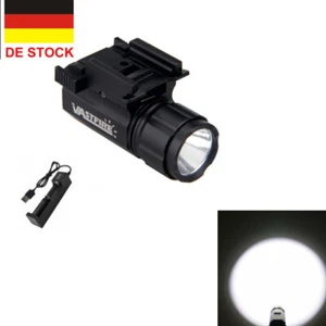 800 Lumen Taktische Led Taschenlampe Rail Jagd Licht Für 20mm Picatinny+Akku NEU - Bild 1 von 10