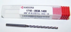 3/32" (.0938")  CARBIDE END MILL 3 FLUTE LONG  - KYOCERA 1710-0938.1400 - Picture 1 of 2