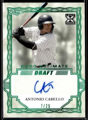 2020 Leaf Ultimate Draft Emerald Spectrum #BA-AC1 Antonio Cabello /25  BB01R01A - Image 1 of 2
