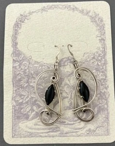Ohrhänger schwarzer Onyx & Silber - Bild 1 von 3