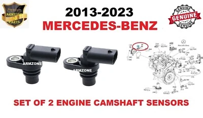Engine Camshaft Position Sensors Set Of 2 For 2013-2023 Mercedes-Benz Genuine - Image 1 of 4