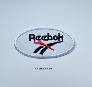 Nuevo parche bordado con logotipo de Reebok blanco ovalado para planchar parches de la vieja escuela - Imagen 1 de 3