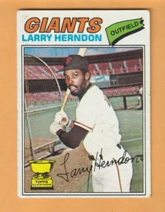 Larry Herndon San Francisco Giants 1977 Topps #397 radiocontrol Tennessee State 9 k - Imagen 1 de 2