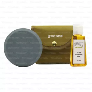 SHARPENING HONING DOUBLE SIDED PUCK STONE HONING OIL STORAGE POUCH - Picture 1 of 8