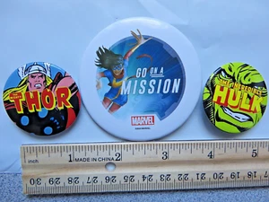 Thor Hulk Marvel lot pin button pinback Go on a Mission advertising - Picture 1 of 3