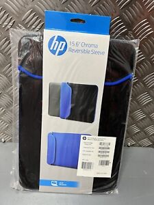 15.6" HP CHROMA REVERSIBLE LAPTOP COMPUTER SLEEVE CASE IN BLACK & BLUE 