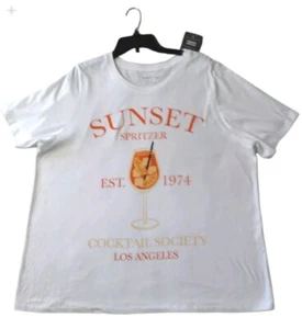 GRAYSON THREADS BLACK Plus Size Hello Sunshine Graphic T-Shirt Women's 2X White - Picture 1 of 6