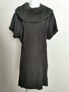 Vestido suéter manga corta tejido cuello capucha gris oscuro D C para mujer talla 3 X - Imagen 1 de 2