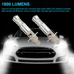 Xenon H1 LED Halogen Headlight Bulbs 6000K High Low Beam Light 100W Ultra White - Picture 1 of 9