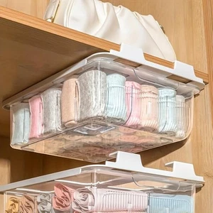 Sock Underwear Organizer Clear Storage Containers 1/10/15 Grids Plastic Drawer - Picture 1 of 8