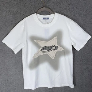 Aelfric Eden Men’s Sz M White Short Sleeve Modern Y2K Graphic Print T-Shirt - Picture 1 of 7