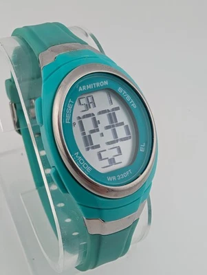 Reloj digital deportivo Armitron Pro para mujer correa verde 45/7034 - batería nueva Foto 1 de 4