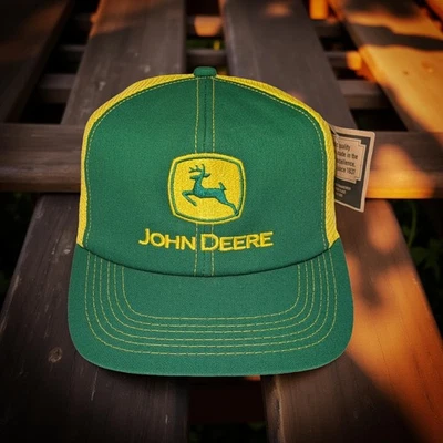 Vintage K Products John Deere Meshback Trucker Snapback Hat - Image 1 of 4